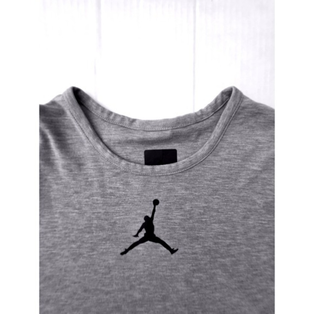 Vintage Jordan Jumpman Premium Training Top Gray Mens XL Side Slits Raw Edge - Picture 8 of 9